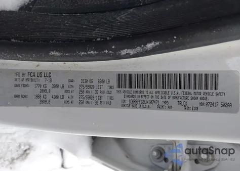 2020 Ram 1500 Big Horn 4X4 5'7 Box из США, поврежденный, VIN 1C6RRFFG9LN107471